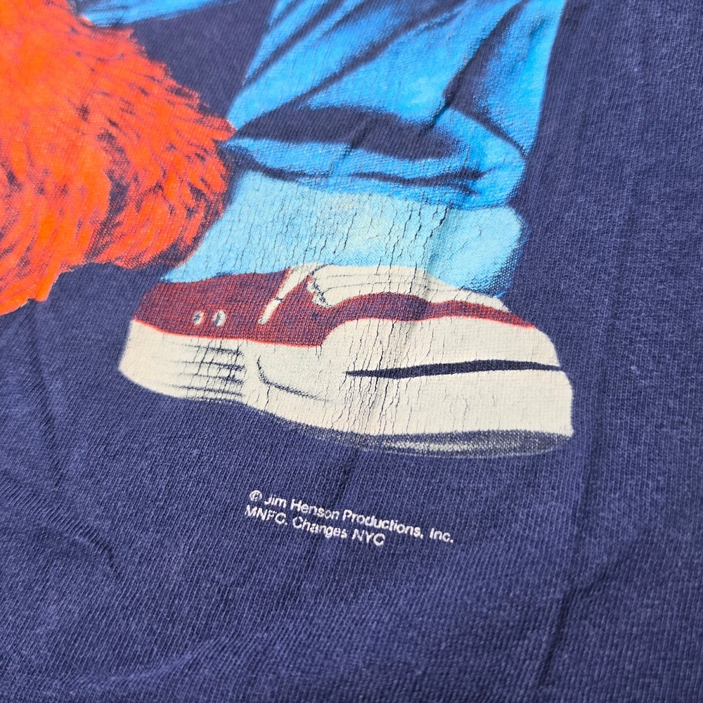 Vintage 90s Elmo Sesame Street Changes T Shirt Navy Blue XL Made in USA - Picture 3 of 11